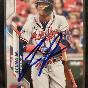 Ronald Acuna Jr Authentic Hand Signed Topps Baseball Card Atlanta Braves Autographed All Star Autograph