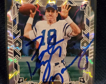 Peyton Manning Authentic Hand Signed Panini Football Card Hall Of Fame Denver Broncos HOF