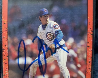 Greg Maddux Authentic Hand Signed 1990 Donruss Baseball Card Autographed Chicago Cubs HOF Autograph Atlanta Braves Hall of Fame Auto