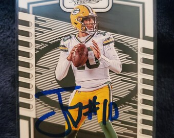 Jordan Love Authentic Hand Signed Panini Football Card Autographed Green Bay Packers Future Hall Of Fame Autograph HOF
