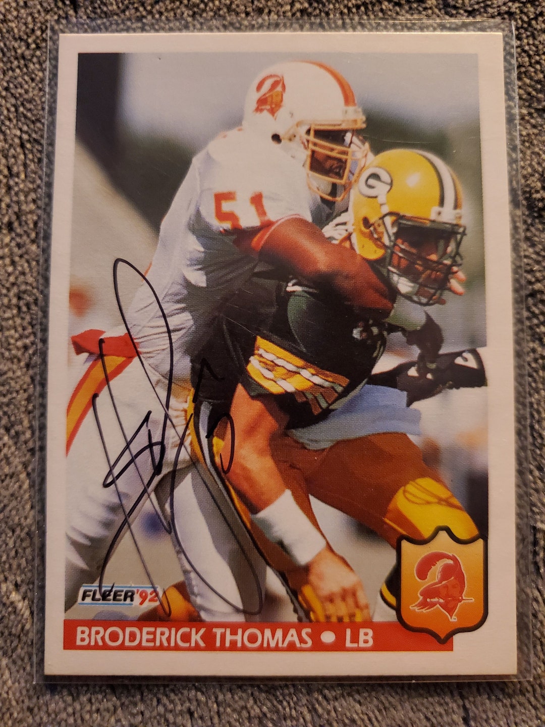 Broderick Thomas Authentic Hand Signed 1992 Fleer Football Etsy