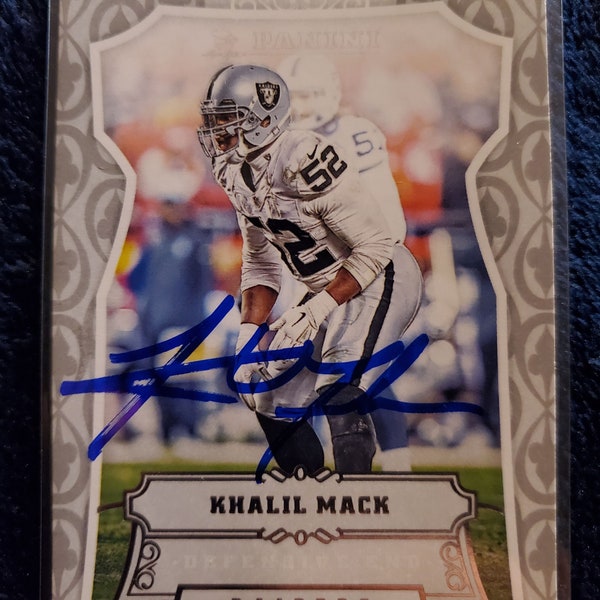 Khalil Mack Authentic Hand Signed Auto 2016 Panini Football Card Autographed San Diego Chargers Autograph Future HOF Auto Los Angeles