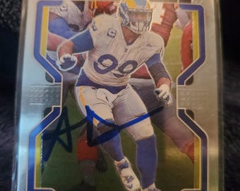 Aaron Donald Authentic Signed Panini Card Autographed Football Card Autograph Los Angeles Rams Future HOF Auto Hall Of Fame