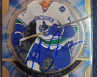 Daniel Sedin Authentic Hand Signed 2013 Upper Deck Hockey Card Autographed Auto Vancouver Canucks Hall Of Fame Autograph HOF