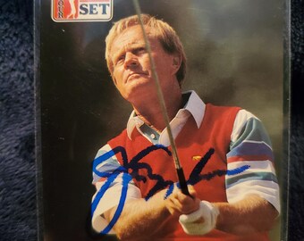 Jack Nicklaus Authentic Hand Signed 1990 Pro Set PGA Card Golf Hall Of Fame Autograph HOF Autographed Tuff PGA Champion