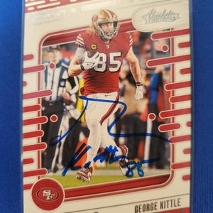 George Kittle Authentic Hand Signed Panini Football Card Autographed Future Football Hall Of Fame San Francisco 49ers Autograph HOF