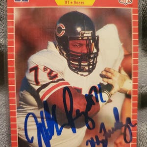 William Perry Authentic Hand Signed 1989 Pro Set Football Card Autographed Chicago Bears Legend Tuff Auto HOF Inscribed The Fridge