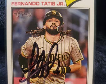 Fernando Tatis Jr Authentic Hand Signed Topps Baseball Card Autographed San Diego Padres Autograph Future HOF Hall Of Fame
