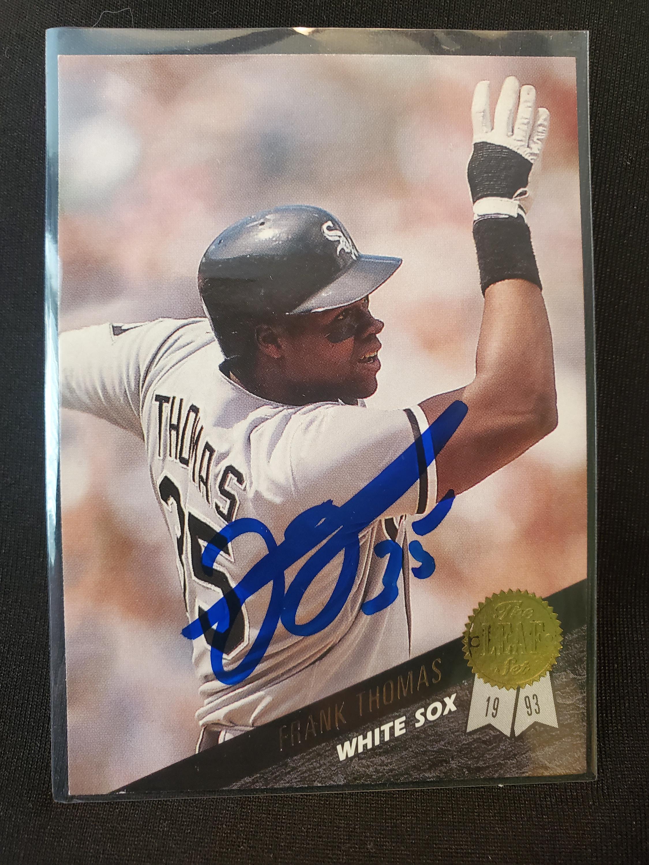 Frank Thomas Authentic Hand Signed 1993 Leaf Baseball Card