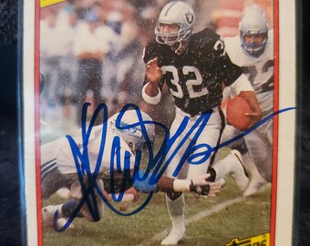Marcus Allen Authentic Hand Signed Topps Football Card Autographed HOF Autograph Oakland Raiders Hall Of Fame Los Angeles LA Chiefs Auto