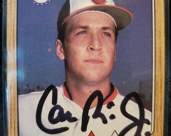 Cal Ripkin Jr Authentic Hand Signed Topps Card Baltimore Orioles Autographed Baseball Hall Of Fame Auto Iron Man