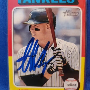 Anthony Rizzo Authentic Hand Signed 2023 Topps Baseball Card Autographed NY Yankees World Series Future New York Hall Of Fame HOF