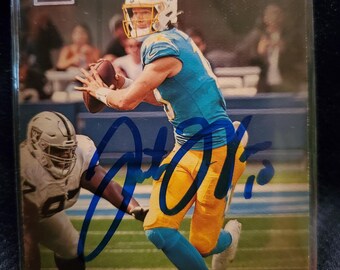 Justin Herbert Authentic Hand Signed Panini Football Card Autographed San Diego Chargers Autograph Auto