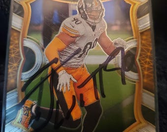 TJ Watt Authentic Hand Signed Panini Football Card Autographed Pittsburgh Steelers Autograph HOF Future Hall of Fame Auto