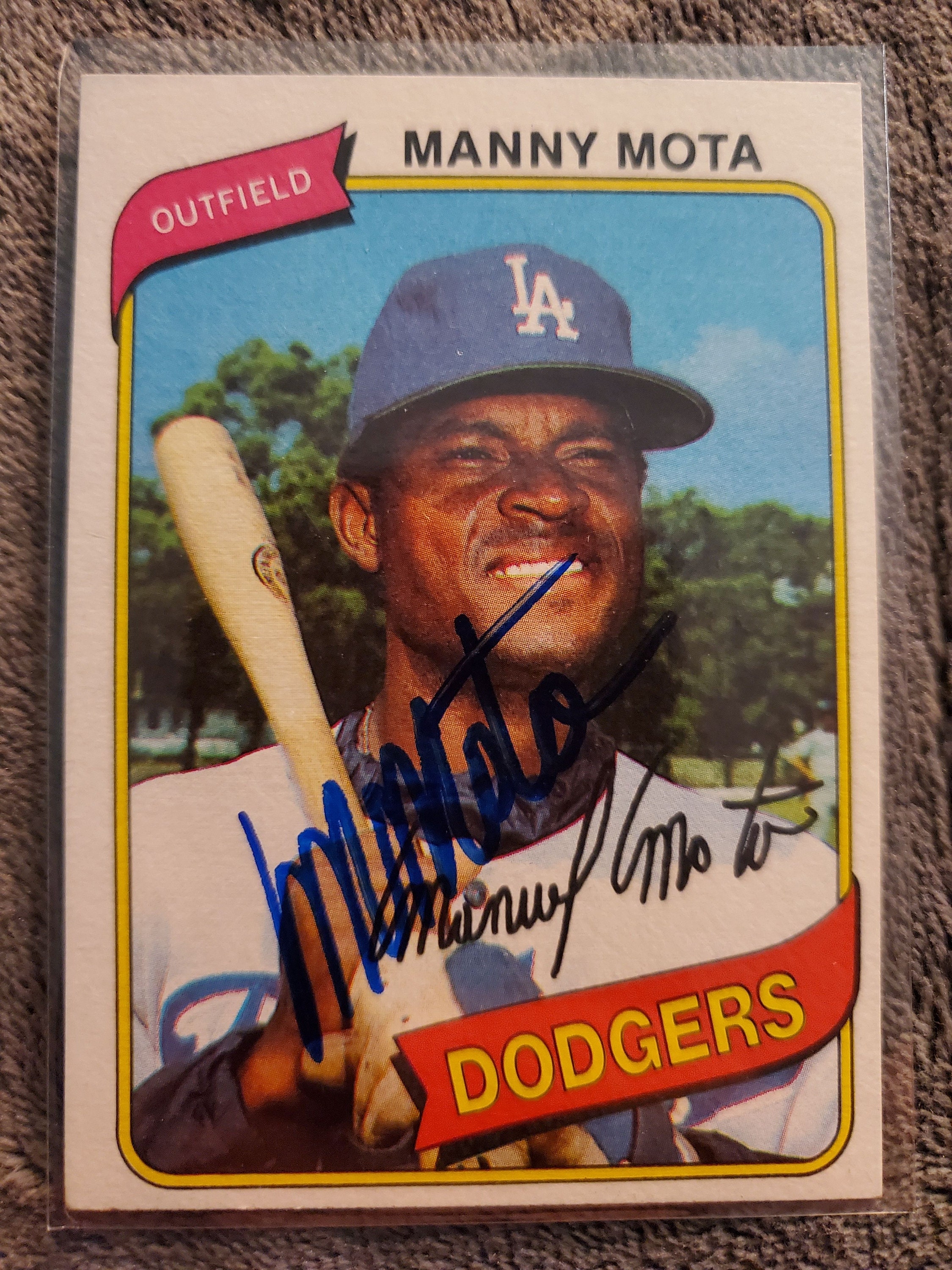 Manny Mota autograph signed MLB Baseball LA Dodgers ~ BAS COA