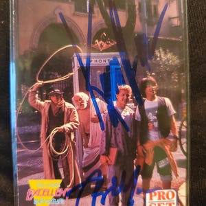 Keanu Reeves & Alex Winter Authentic Hand Signed 1991 Pro Set Bill And Ted&#39;s Bogus Journey Card Autographed  Movie Star Auto Hollywood