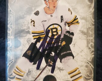 Charlie McAvoy Authentic Hand Signed Card Boston Bruins Autographed Hall Of Fame Auto HOF Olympic Gold