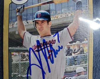 Joe Mauer Authentic Hand Signed 2012 Topps Mini Baseball Card HOF Autographed Minnesota Twins HOF 2024 Baseball Hall of Fame Autograph Auto