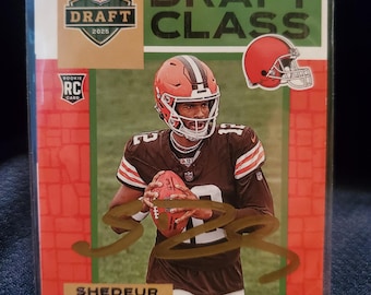 Shedeur Sanders Authentic Hand Signed Browns Panini Rookie Football Card Autographed Future Hall Of Fame Auto HOF Autographed