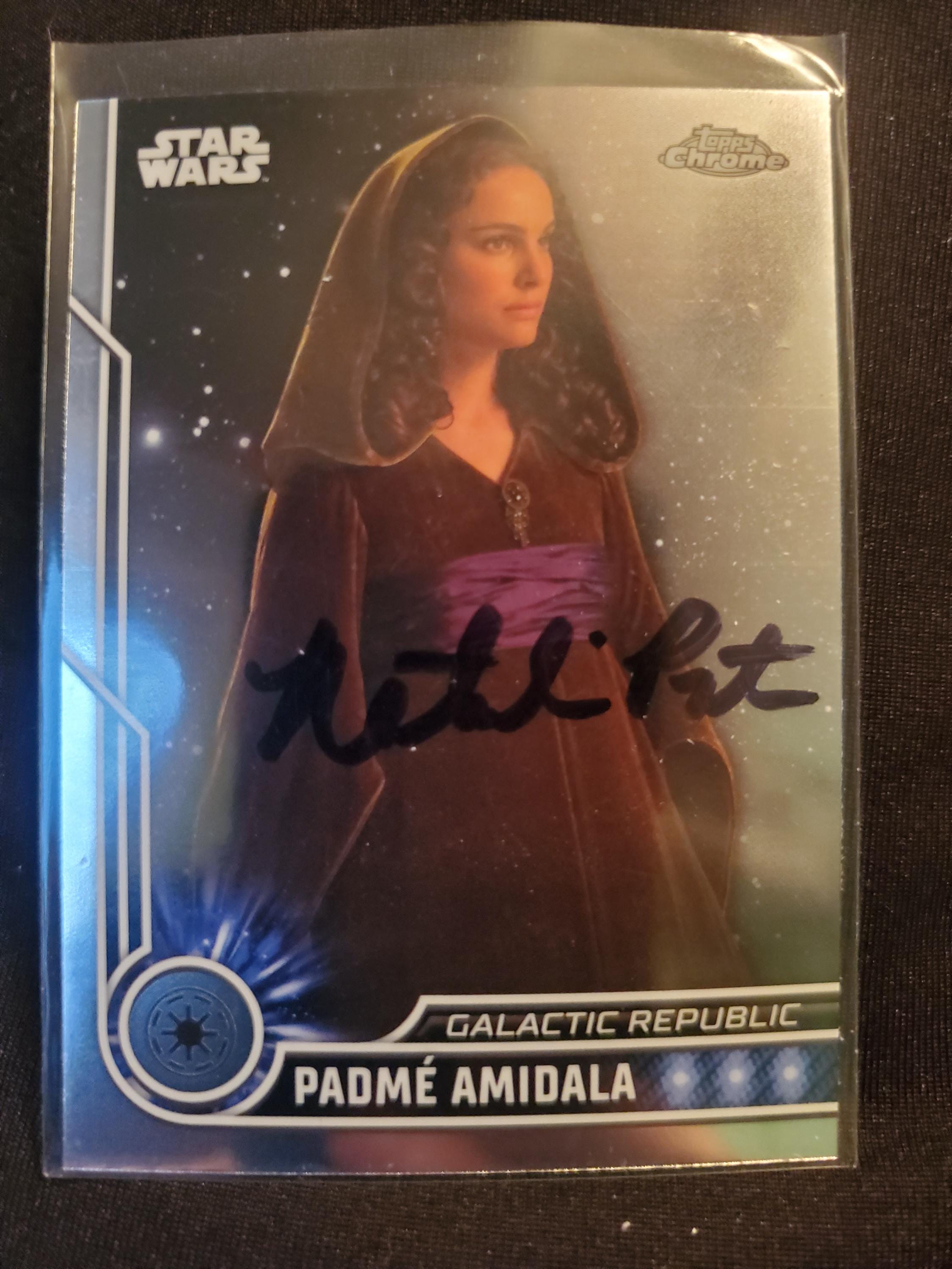 Natalie Portman Authentic Hand Signed Star Wars Card Autographed