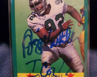 Reggie White Authentic Hand Signed Card Autographed HOF Autograph Greenbay Packers Football Hall Of Fame Deceased Philadelphia Eagles