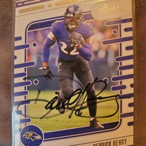 Derrick Henry Authentic Hand Signed Panini Card Autographed Houston Texans HOF Future Hall of Fame Auto Tennessee Titans