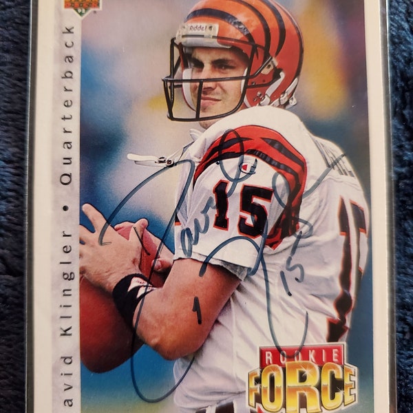 David Klinger Authentic Hand Signed 1993 Upper Deck Rookie Force Card Autographed Cincinnati Bengals Autograph