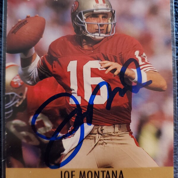 Joe Montana Authentic Hand Signed 1990 Pro Set Card Autographed HOF Football Hall Of Fame San Francisco 49ers Autograph Super Bowl MVP