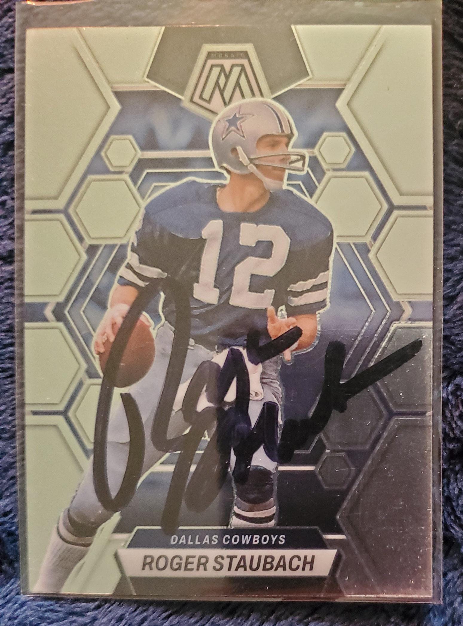 Roger Staubach Authentic Hand Signed Panini Mosaic Card 