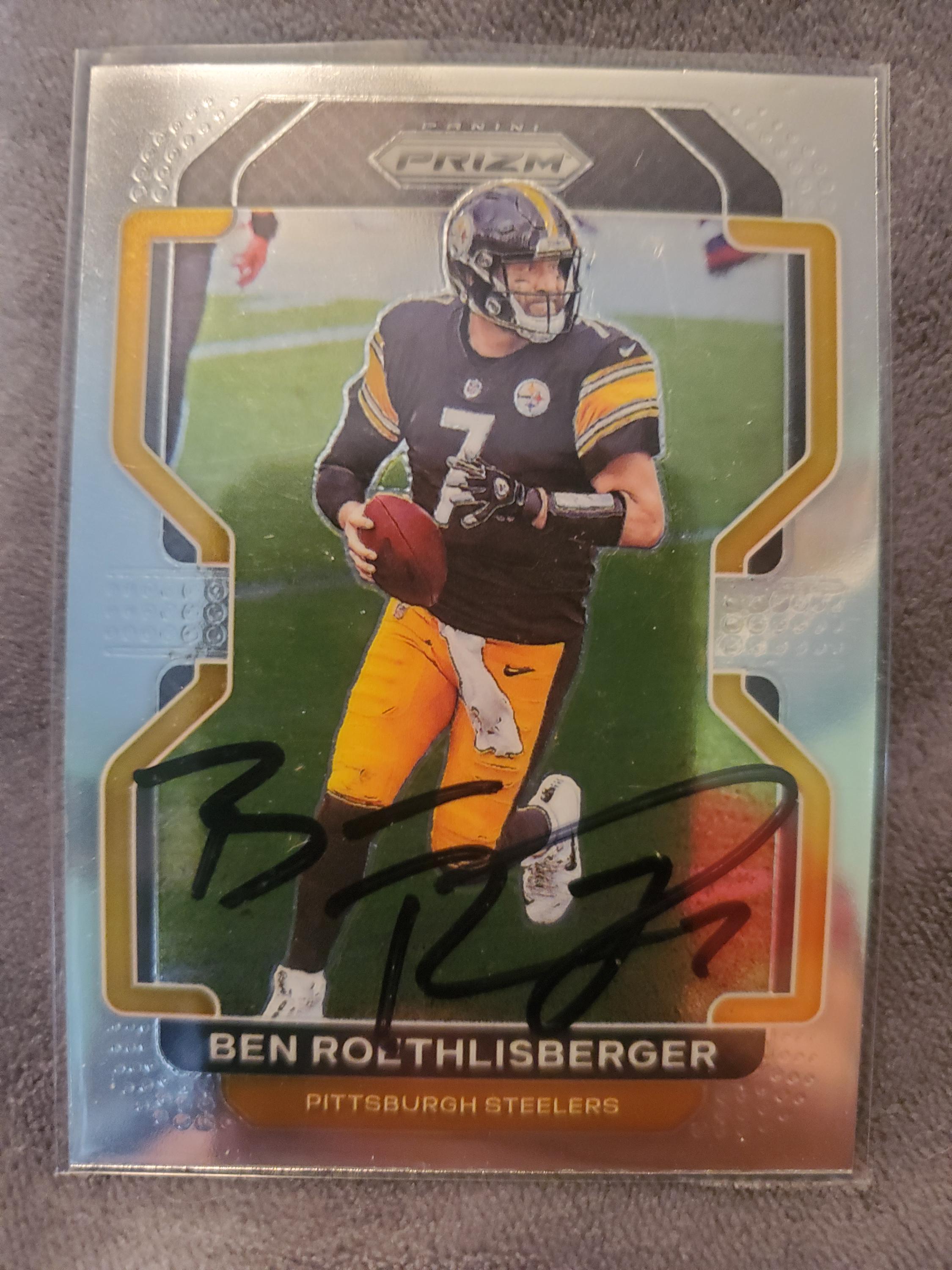 Ben Roethlisberger Authentic Signed Prizm Football Card