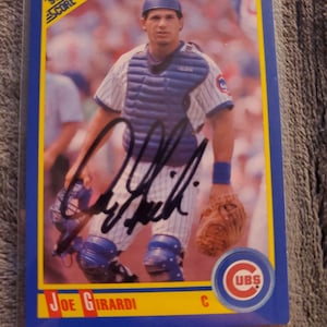 Joe Girardi Authentic Hand Signed 1990 Score Rookie Baseball Card Autographed Chicago Cubs Future HOF Hall of Fame New York Yankees NY
