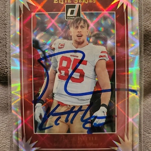 George Kittle Authentic Hand Signed Panini Football Card Autographed Future Football Hall Of Fame San Francisco 49ers Autograph HOF