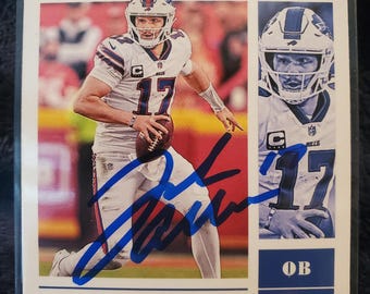 Josh Allen Authentic Hand Signed Football Card Buffalo Bills Autographed Future Hall Of Fame Autograph HOF Auto MVP Bills Mafia