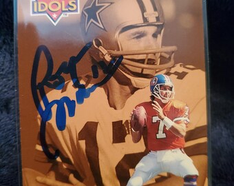 Roger Staubach Authentic Hand Signed Upper Deck Football Card Autographed HOF Atlanta Autograph Pro Football Hall Of Fame Dallas Cowboys