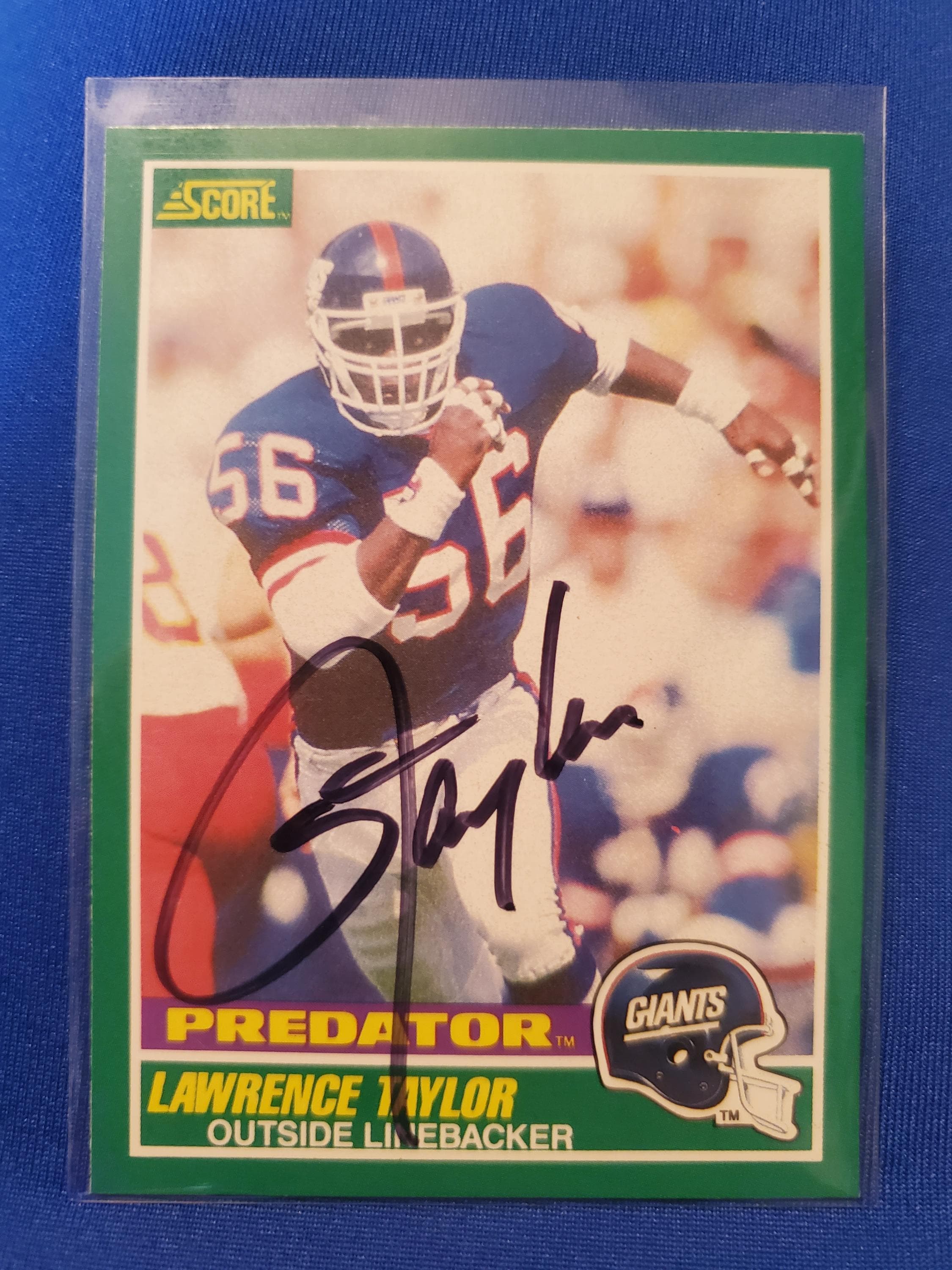 Lawrence Taylor Authentic Hand Signed 1989 Score Card New York