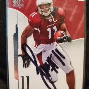 Larry Fitzgerald Authentic Hand Signed Football Card Autographed HOF Future Football Hall Of Fame Phoenix Arizona Cardinals Autograph