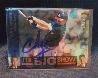 Chipper Jones Authentic Hand Signed Baseball Card Atlanta Braves Autographed World Series Hall Of Fame Autograph HOF