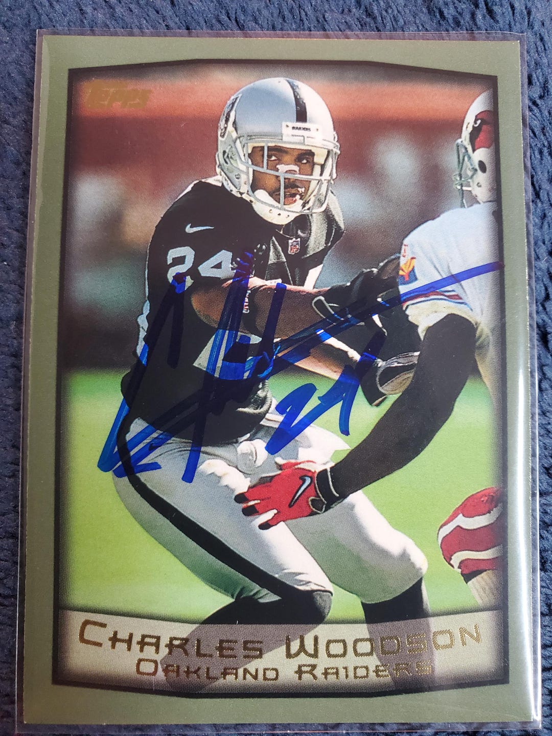 Charles Woodson Authentic Hand Signed 1999 Topps Rookie Card ...