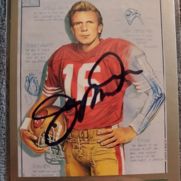 Joe Montana Authentic Hand Signed 1991 Fleer Card Autographed HOF Football Hall Of Fame San Francisco 49ers Autograph Super Bowl MVP