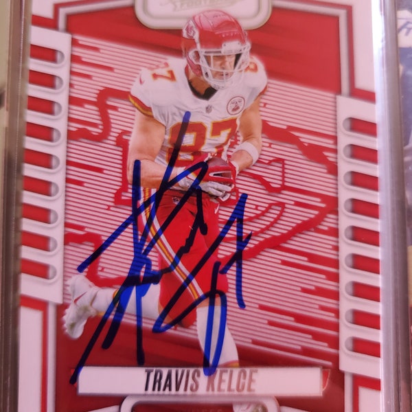 Travis Kelce Authentic Hand Signed 2023 Card Autographed Future HOF Football Hall Of Fame Autograph KC Kansas City Chiefs Taylor Swift