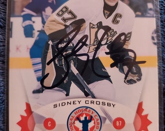 Sidney Crosby Authentic Hand Signed 2015 Upper Deck Card Autographed Pittsburgh Penguins Hockey Future Hall Of Fame Autograph HOF