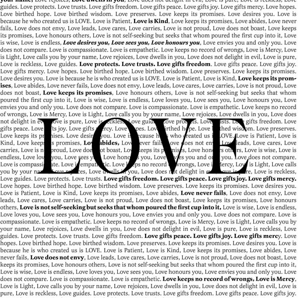 love illustration, typography