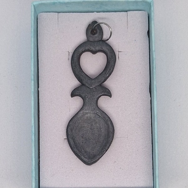 Slate Serenade: Handcrafted Welsh Love Spoon Pendant Inspired by South Wales Coal Mines"