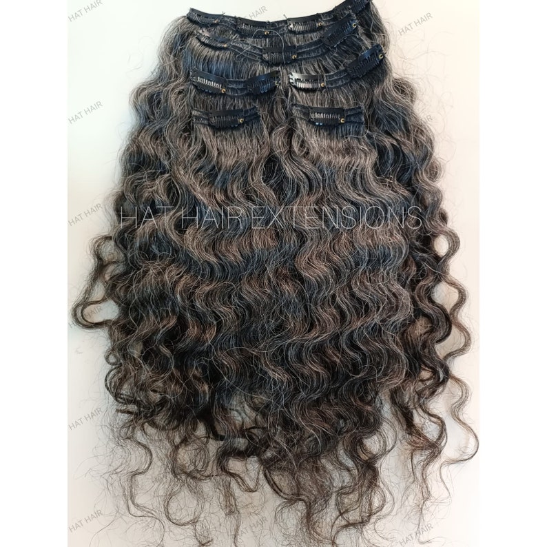 Grey Salt and Pepper Clipin Hair Extensions Raw Etsy