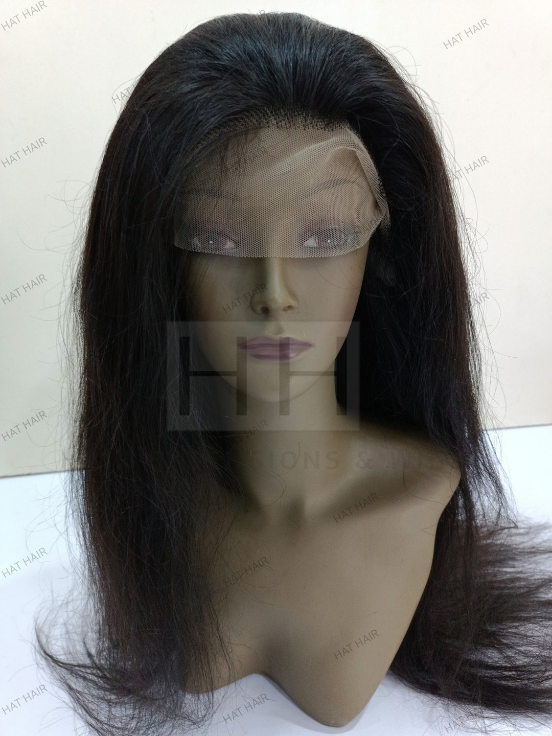 Raw Indian Human Hair Wig: Straight Lace Frontal, Natural  display picture 2