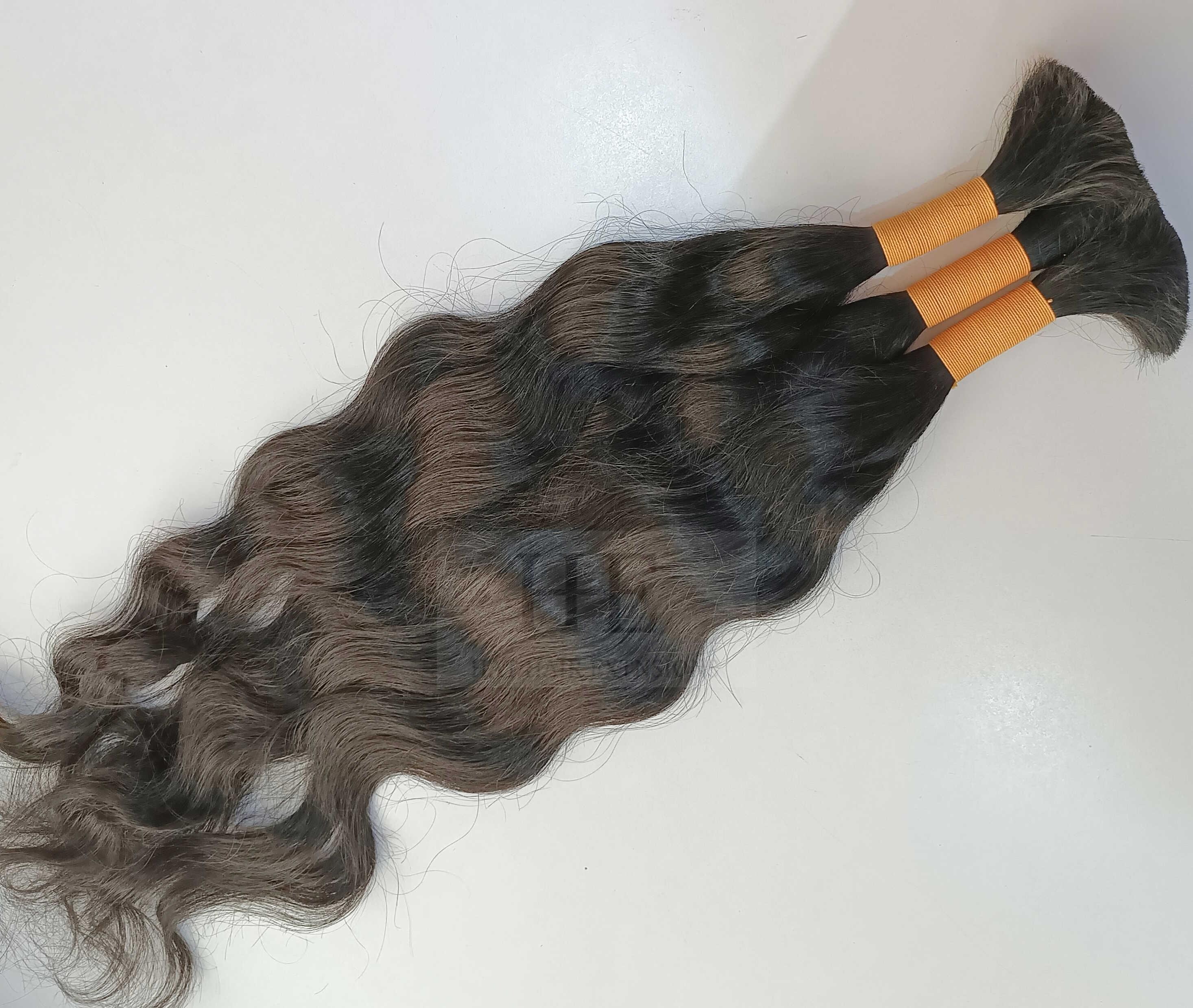 Raw Indian Human Hair Extensions for Braiding: Natural Black 