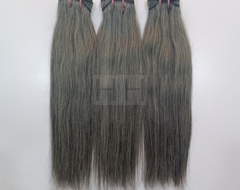 3 Bundle deal Grey salt and pepper human hair combo bundle deals. raw grey human hair extensions 3 bundle deal