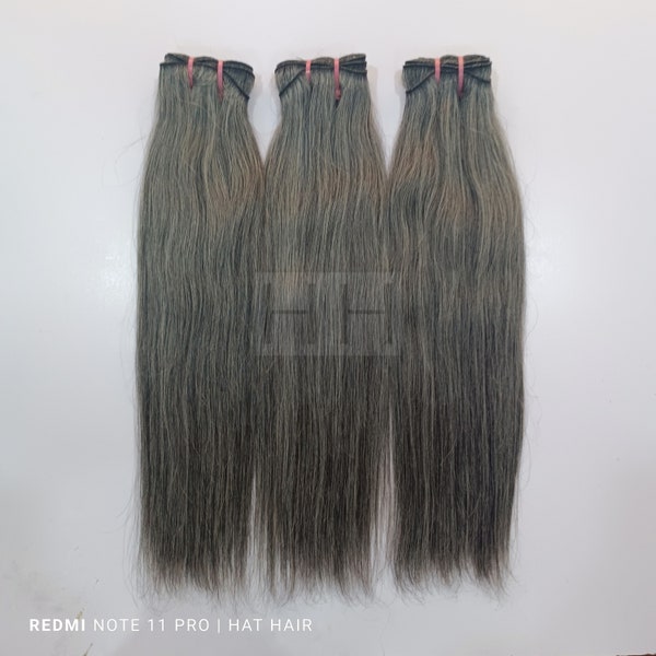 3 Bundle deal Grey salt and pepper human hair combo bundle deals. raw grey human hair extensions 3 bundle deal