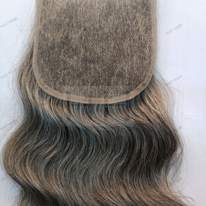 Soft Wavy Silver and grey Lace Closure Human Hair