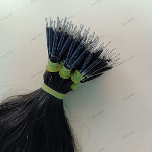 Natural Black Nano Tip Human Hair Extensions: Raw Temple Hair